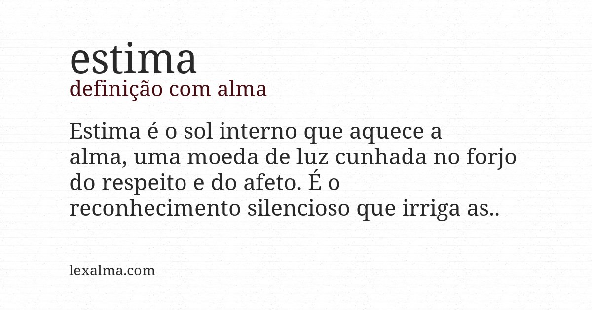 Definição com alma de estima