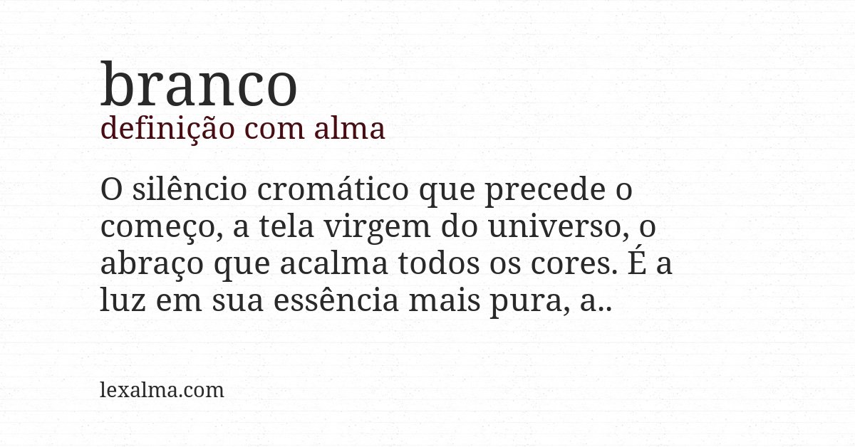 Definição com alma de branco