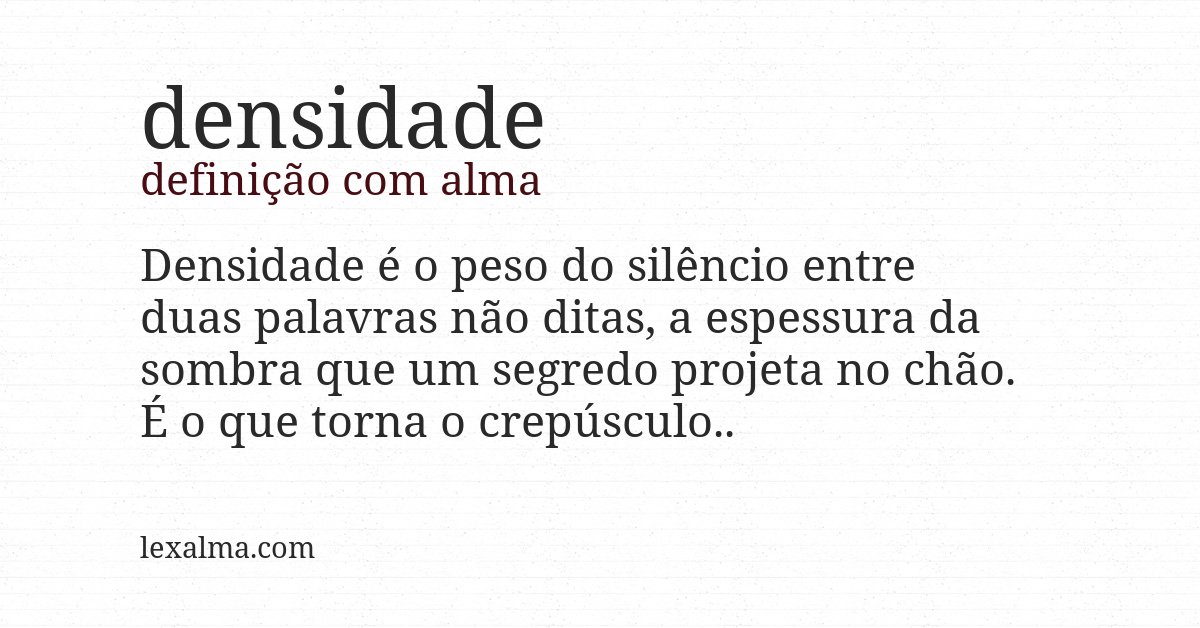 Definição com alma de densidade
