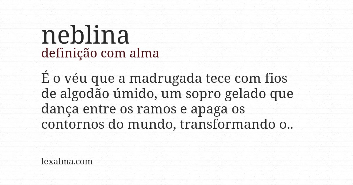 Definição com alma de neblina