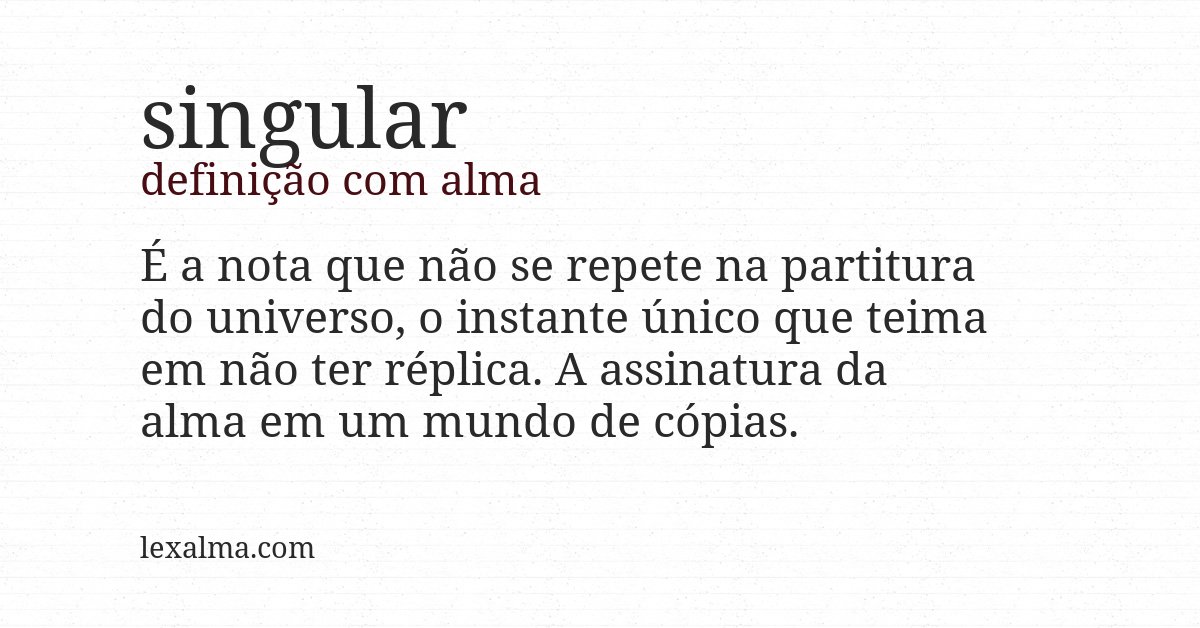 Definição com alma de singular