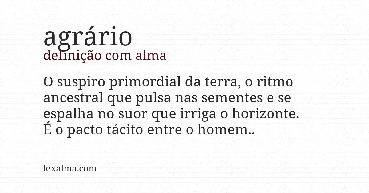 Definição com alma de agrário