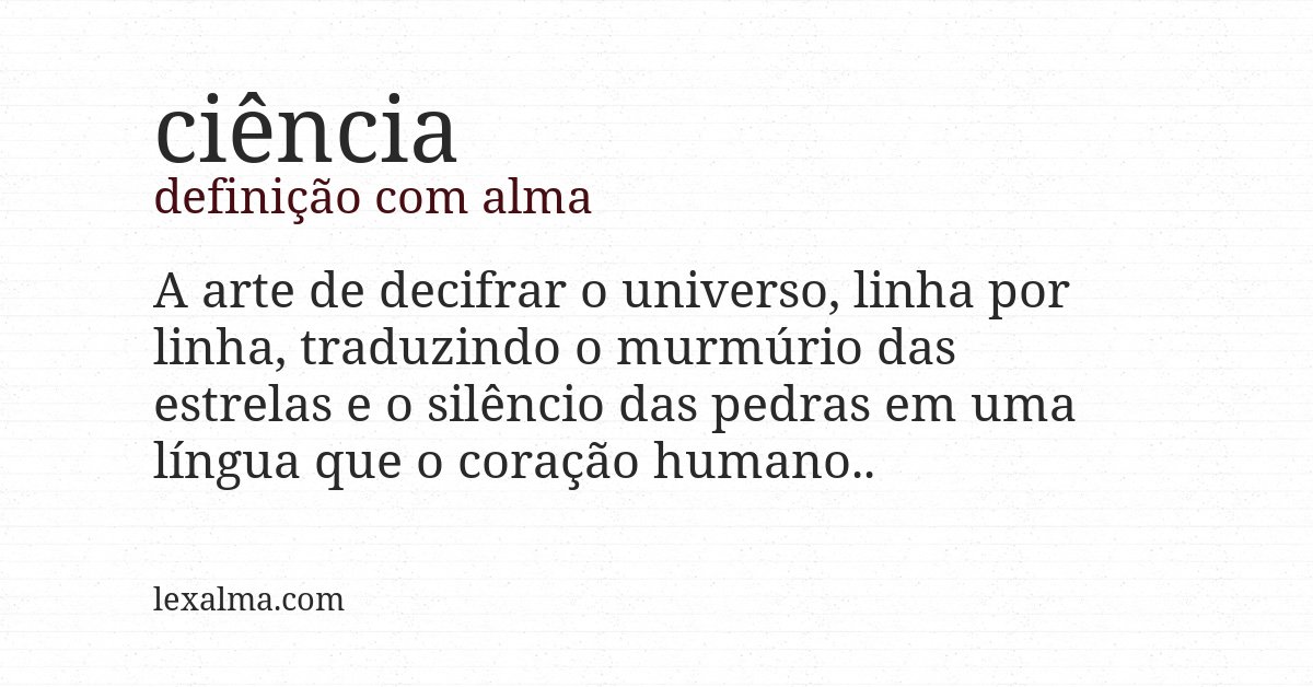 Definição com alma de ciência