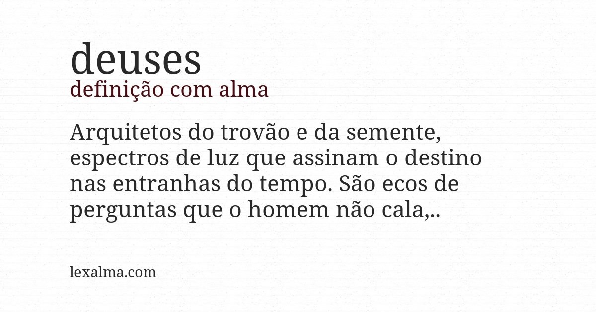 Definição com alma de deuses