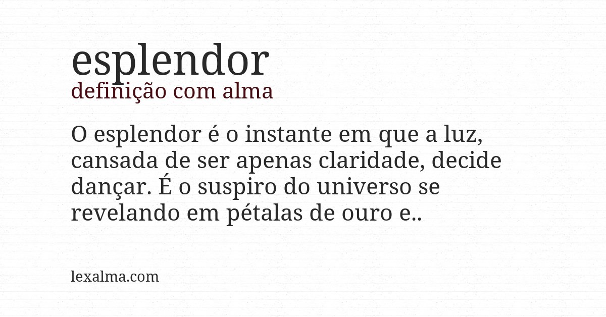 Definição com alma de esplendor