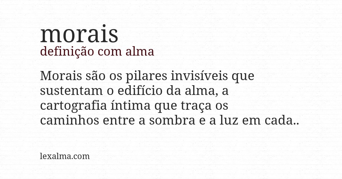 Definição com alma de morais