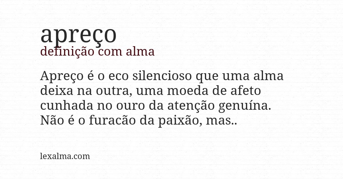Definição com alma de apreço