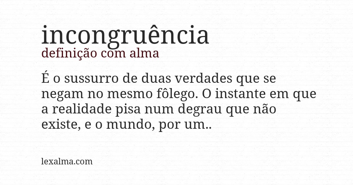Definição com alma de incongruência