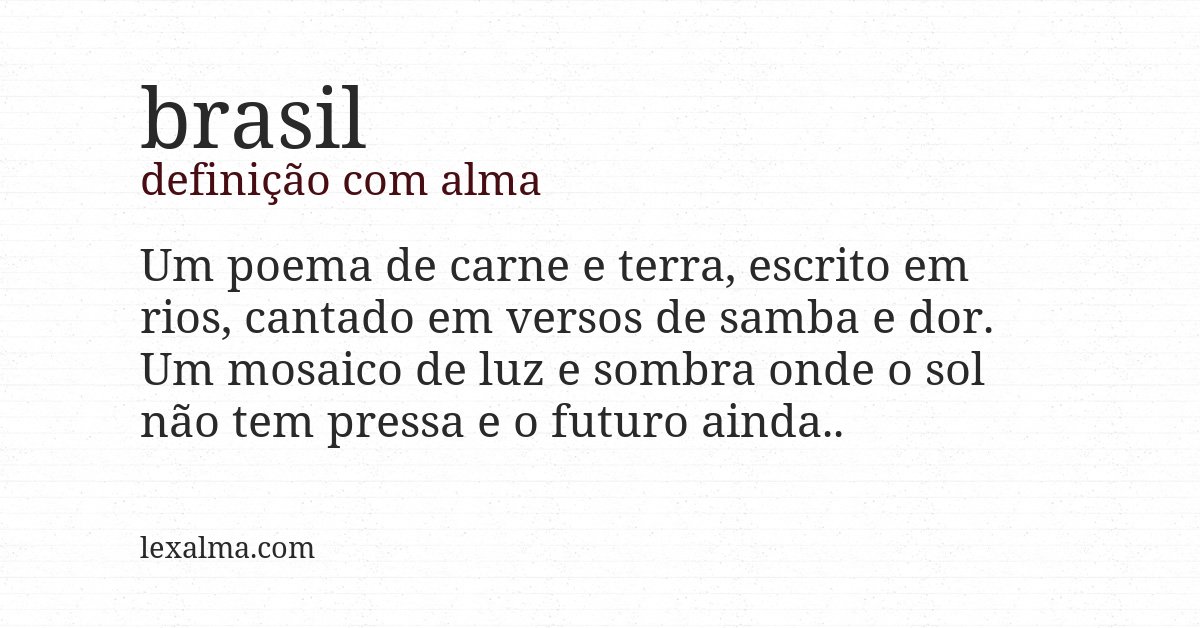 Definição com alma de brasil