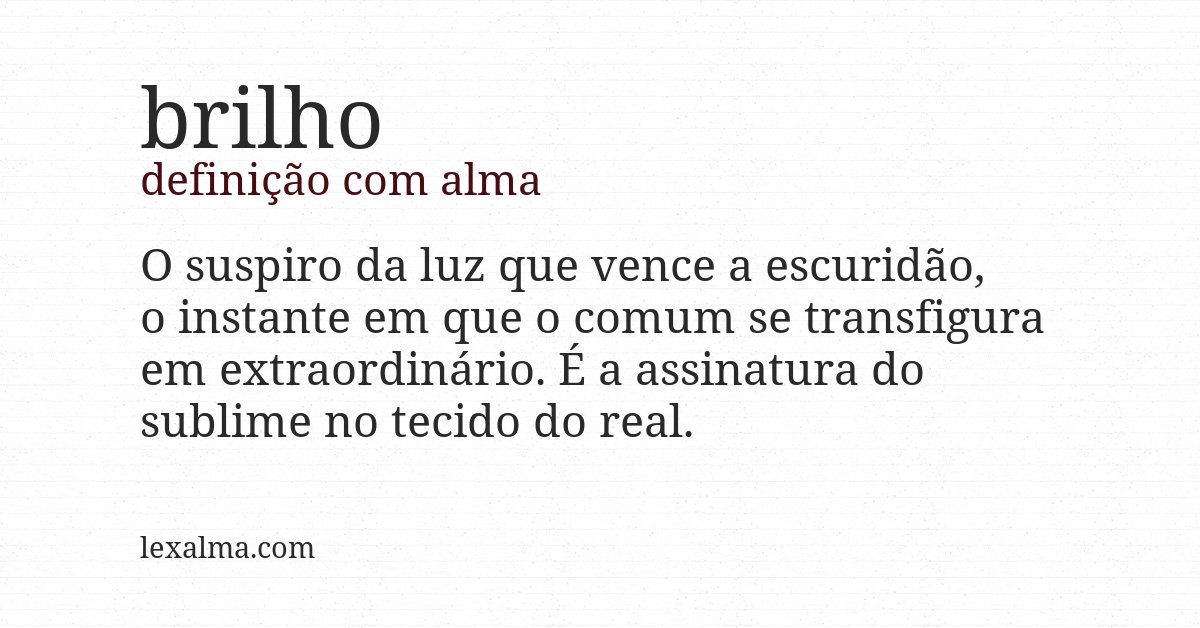 Definição com alma de brilho
