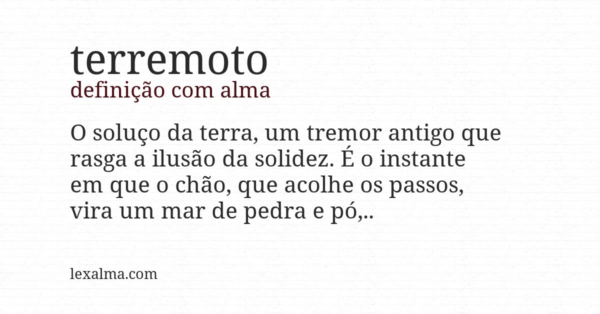 Definição com alma de terremoto