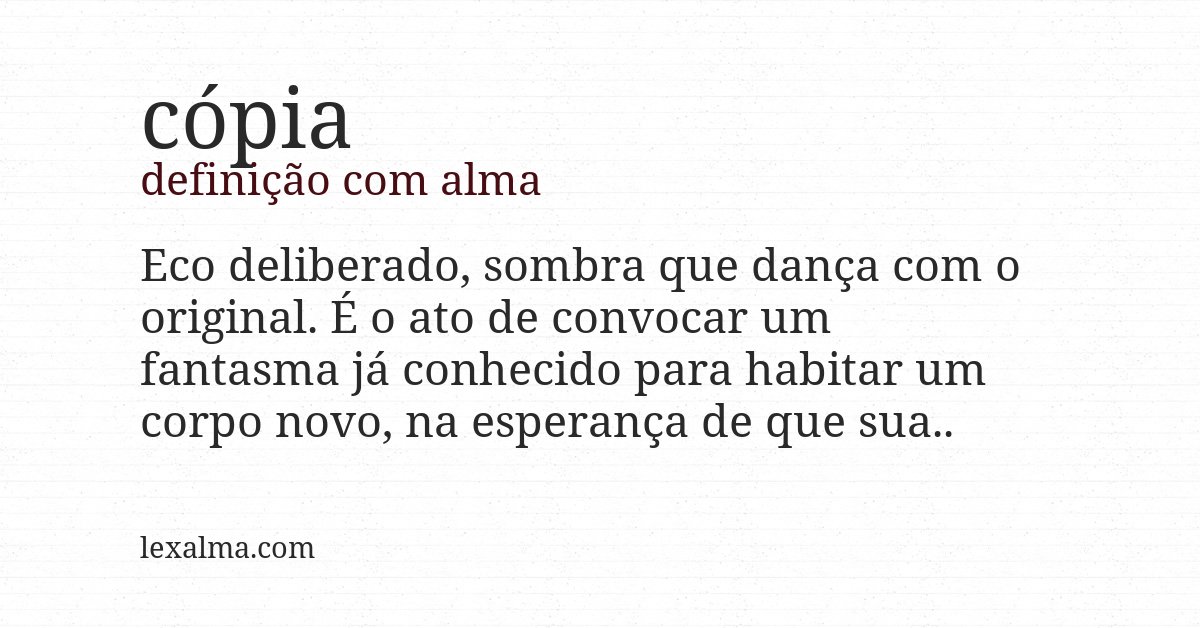 Definição com alma de cópia