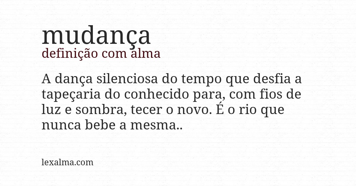 Definição com alma de mudança