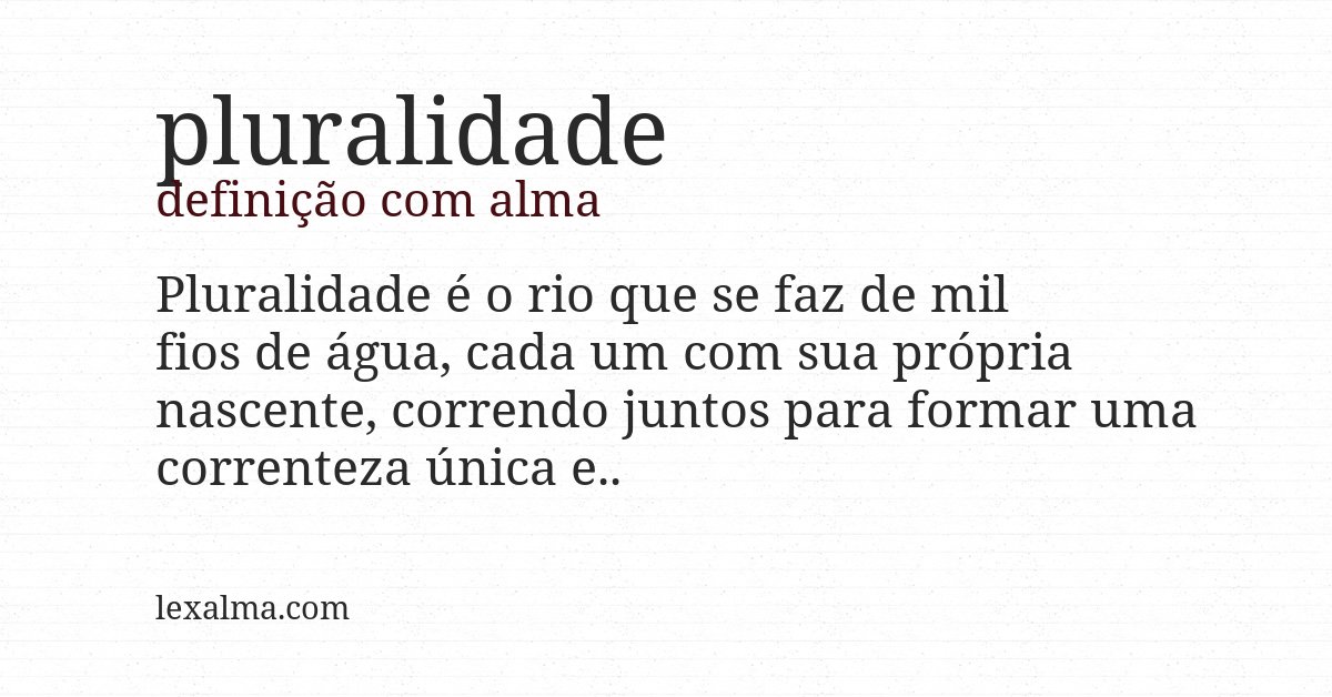 Definição com alma de pluralidade