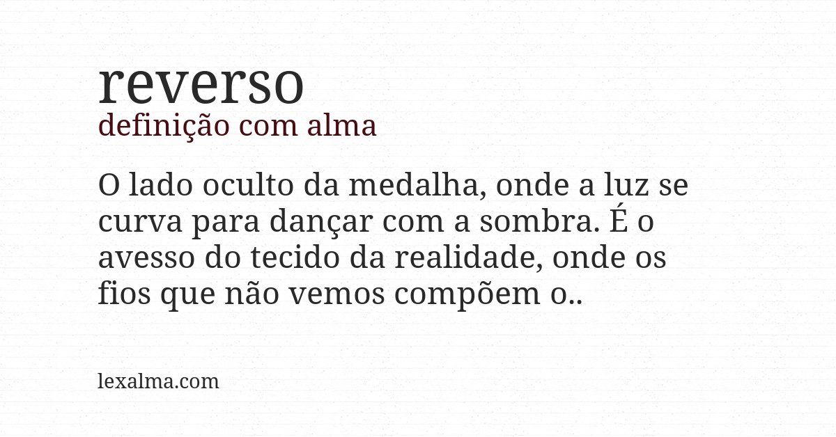 Definição com alma de reverso