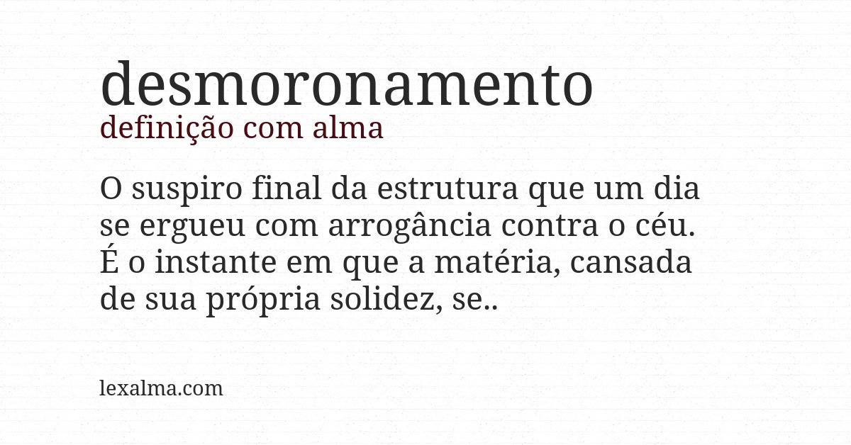 Definição com alma de desmoronamento