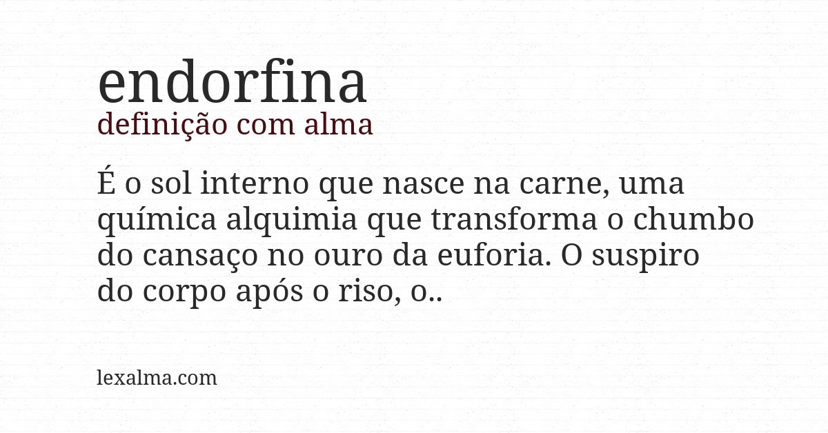 Definição com alma de endorfina