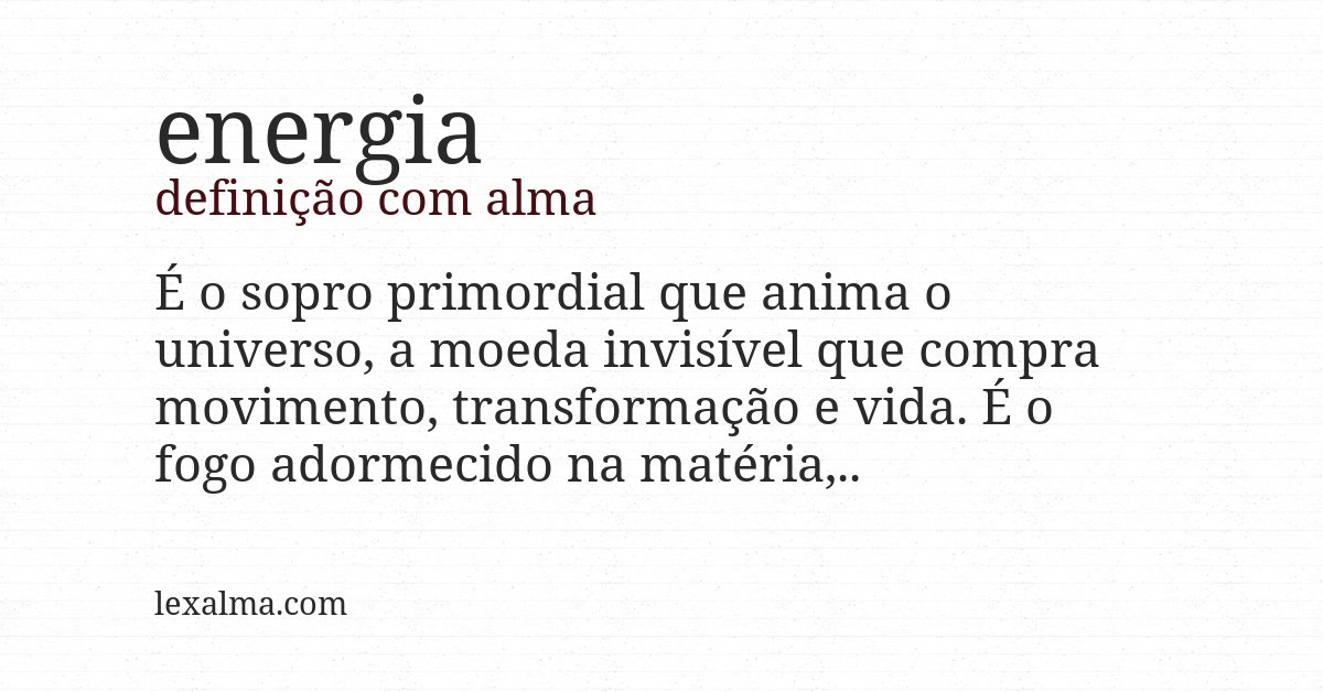 Definição com alma de energia