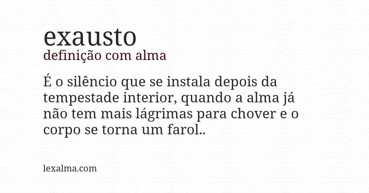 Definição com alma de exausto