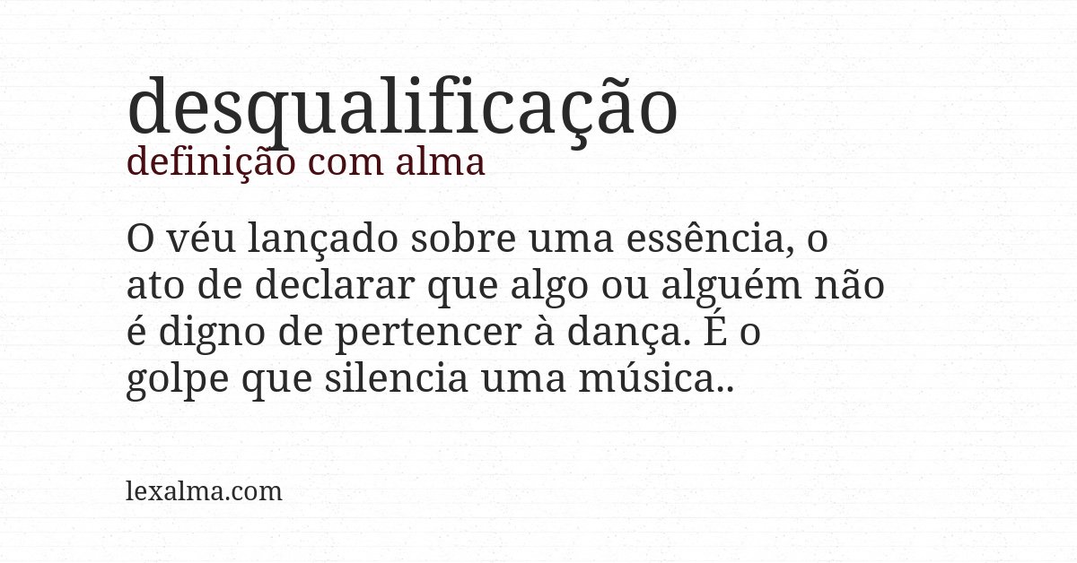 Definição com alma de desqualificação