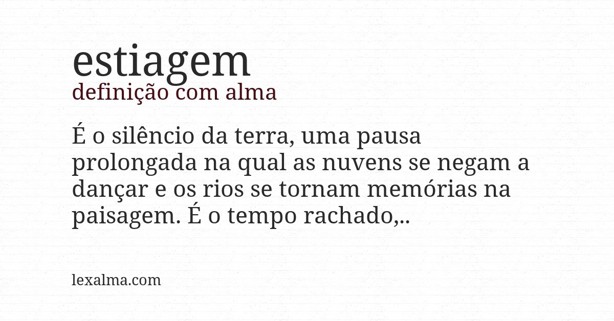 Definição com alma de estiagem