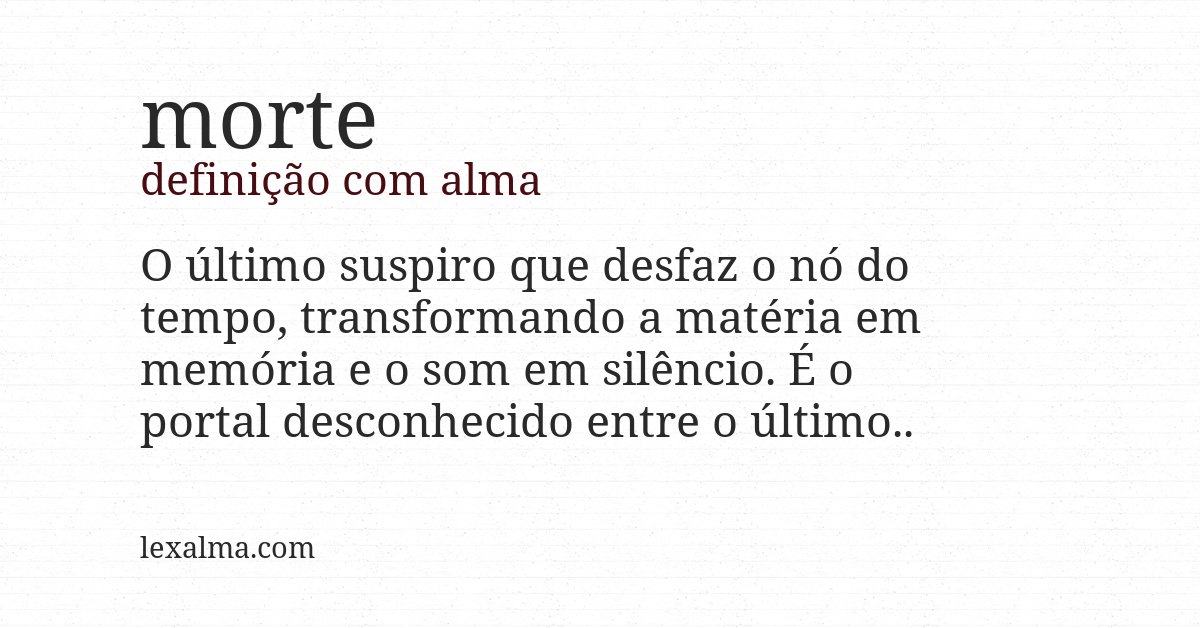 Definição com alma de morte