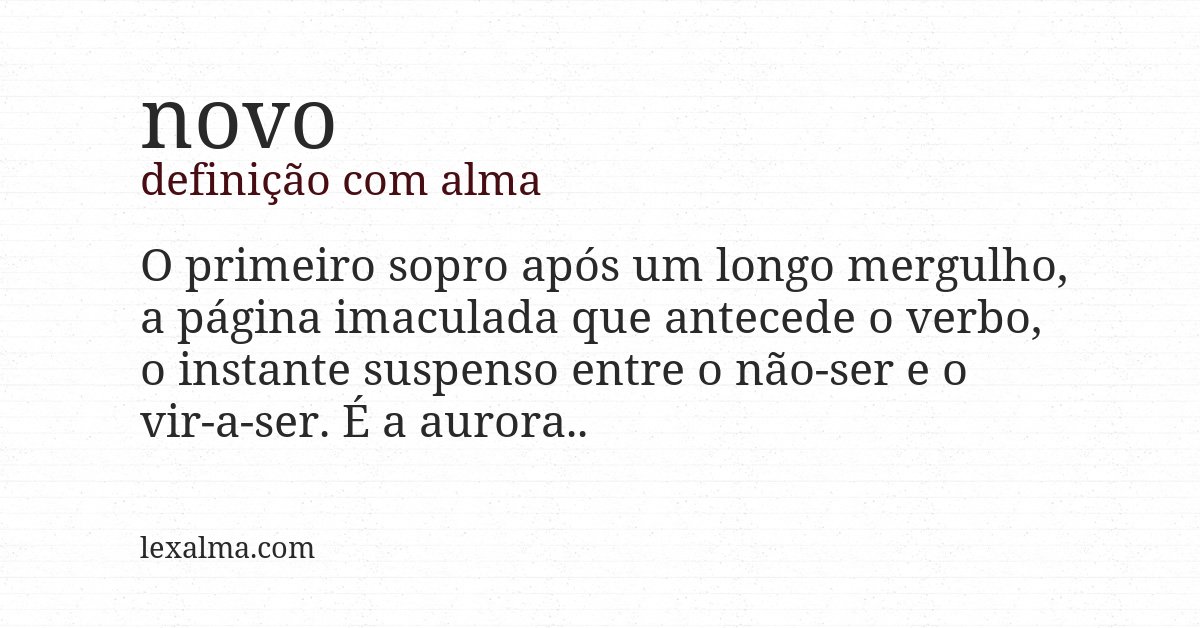 Definição com alma de novo