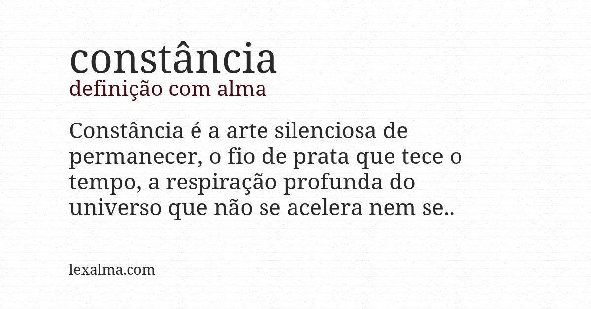 Definição com alma de constância