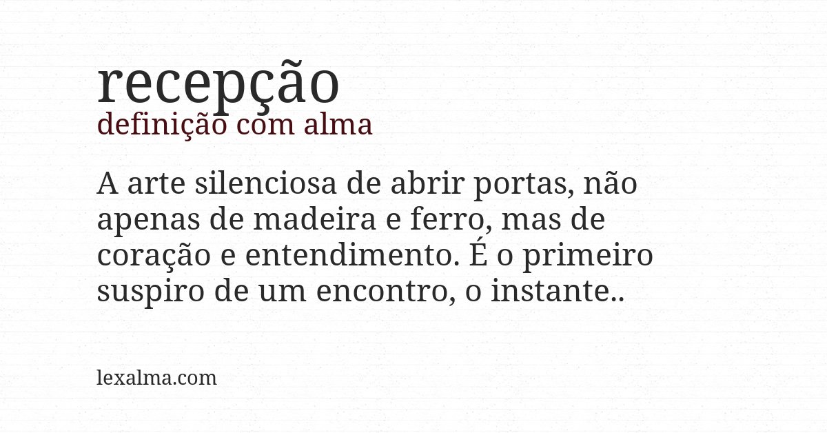 Definição com alma de recepção