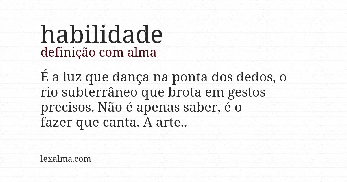 Definição com alma de habilidade