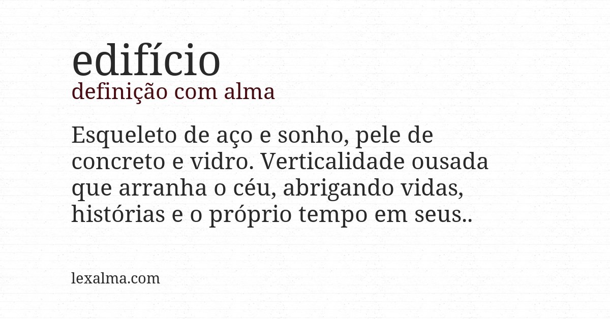 Definição com alma de edifício