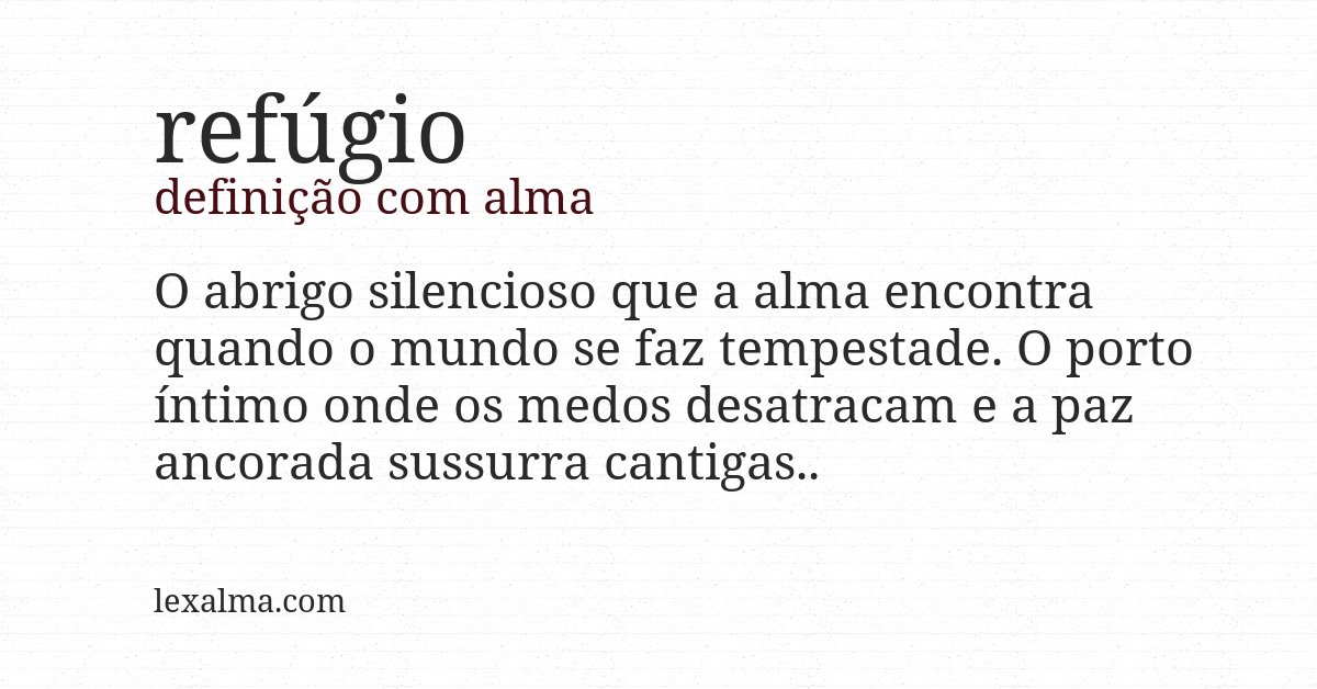 Definição com alma de refúgio