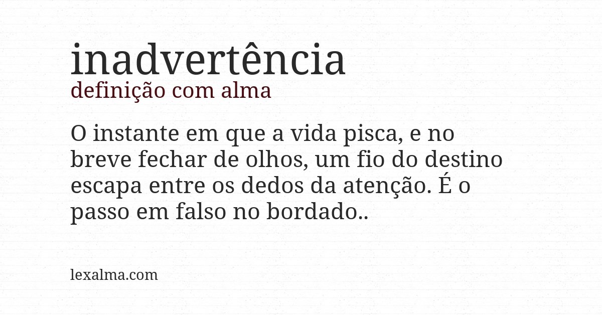 Definição com alma de inadvertência