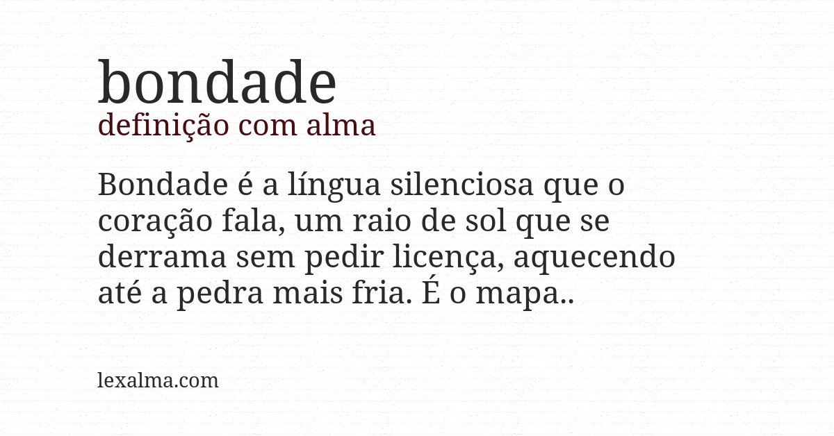 Definição com alma de bondade