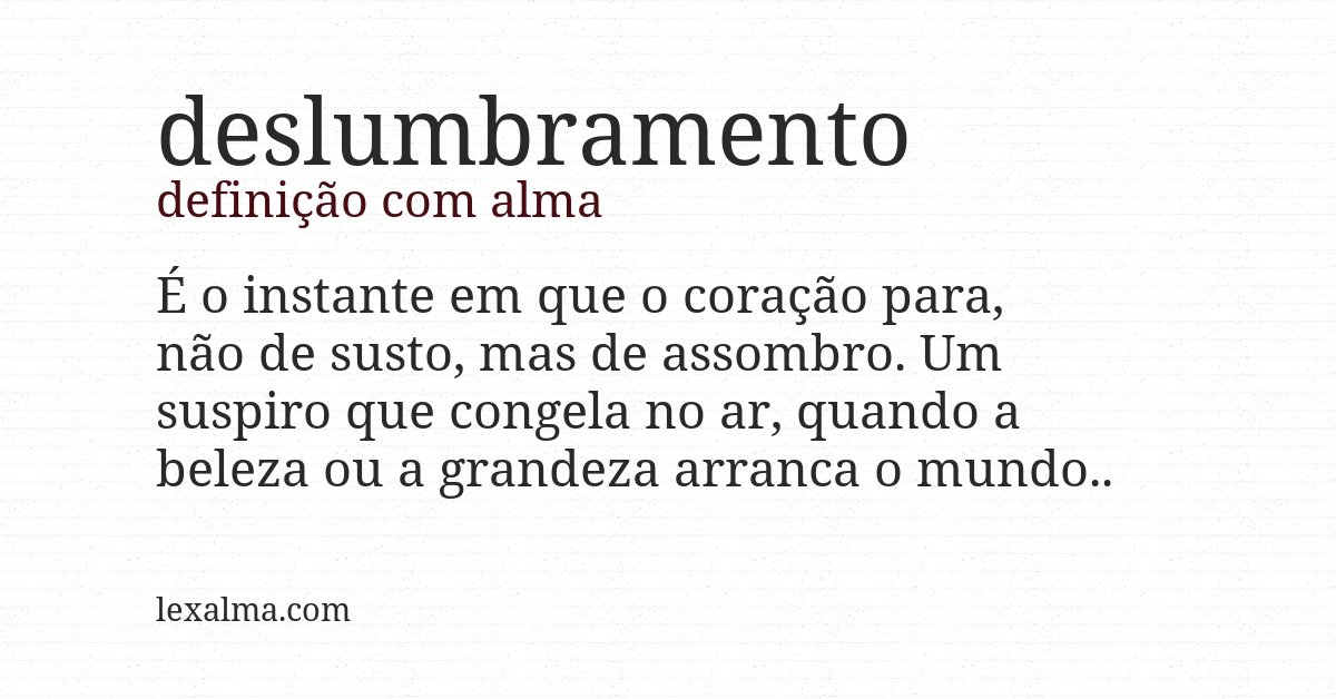 Definição com alma de deslumbramento