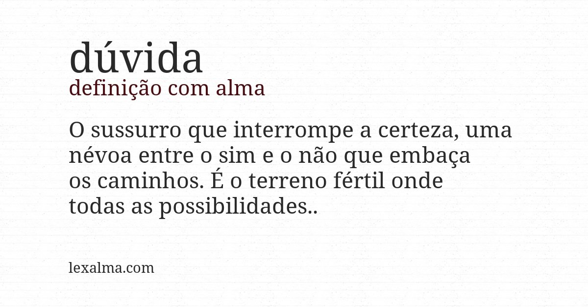 Definição com alma de dúvida