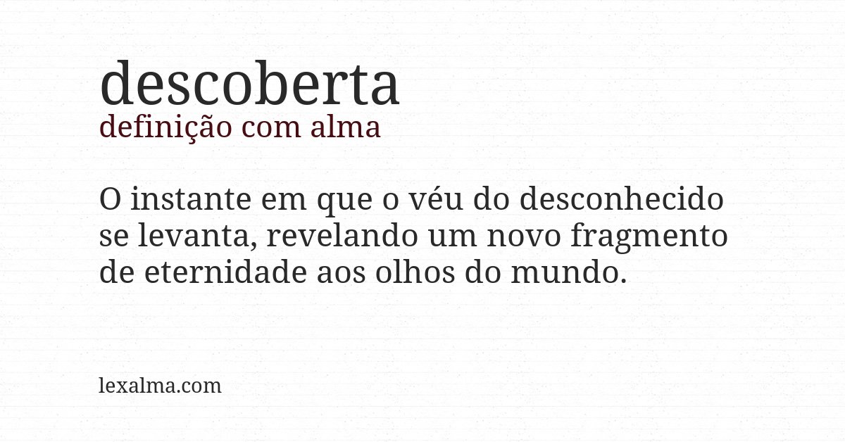 Definição com alma de descoberta