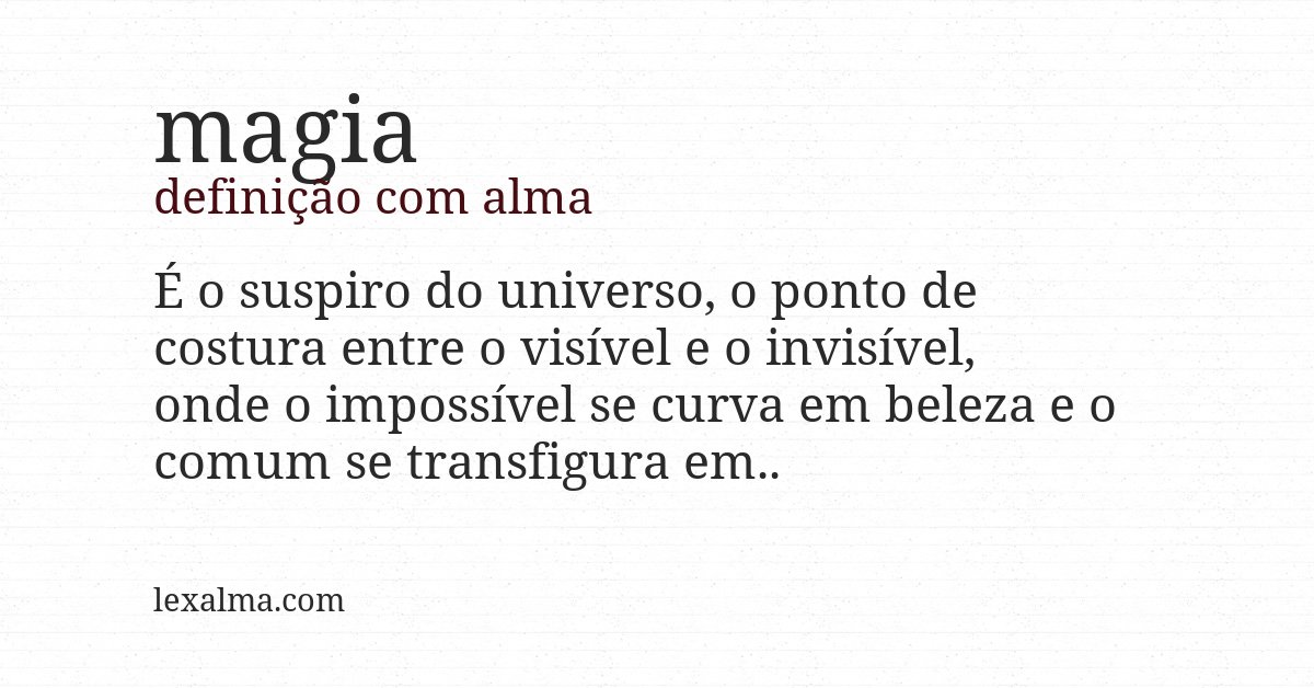 Definição com alma de magia