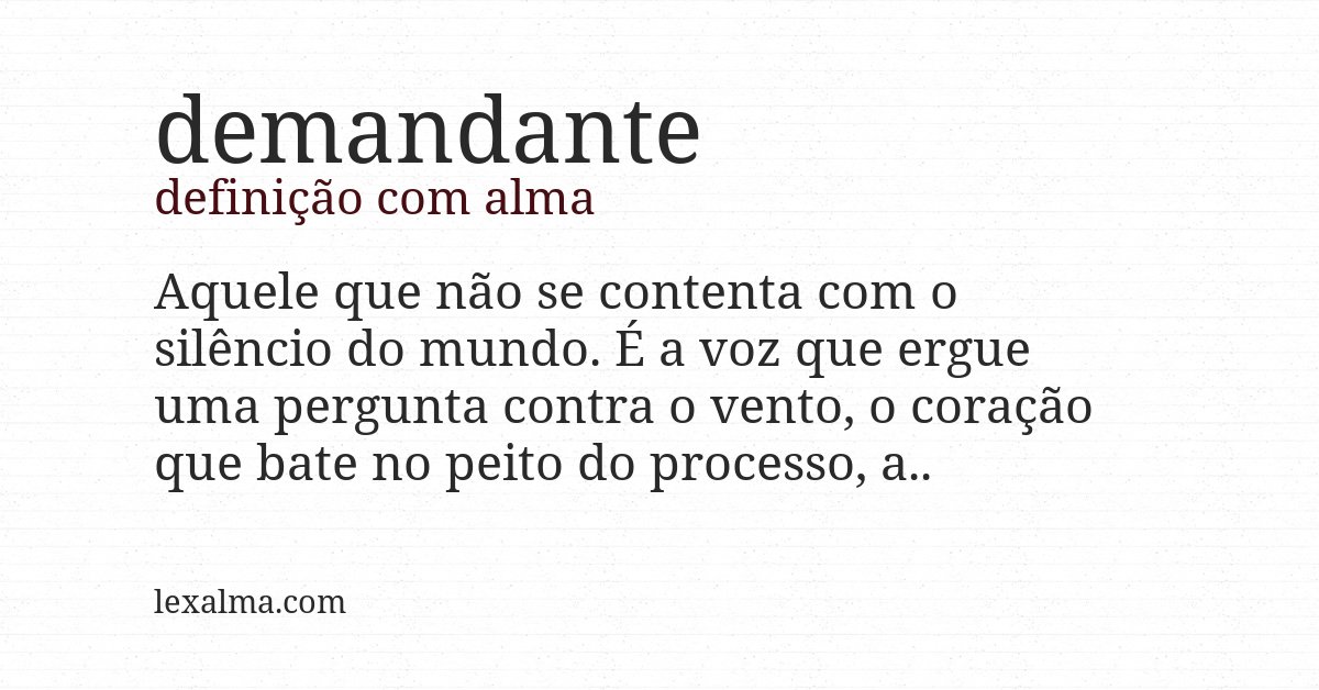 Definição com alma de demandante