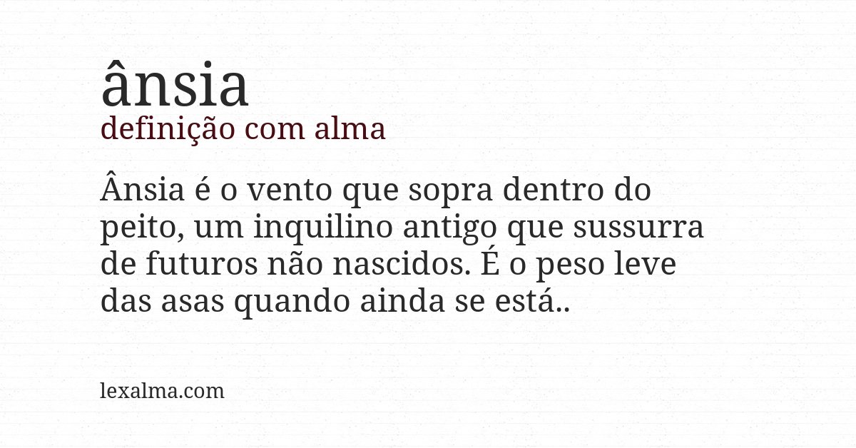Definição com alma de ânsia