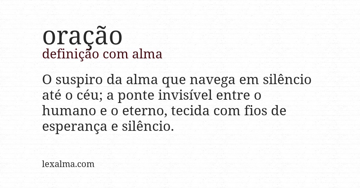 Definição com alma de oração