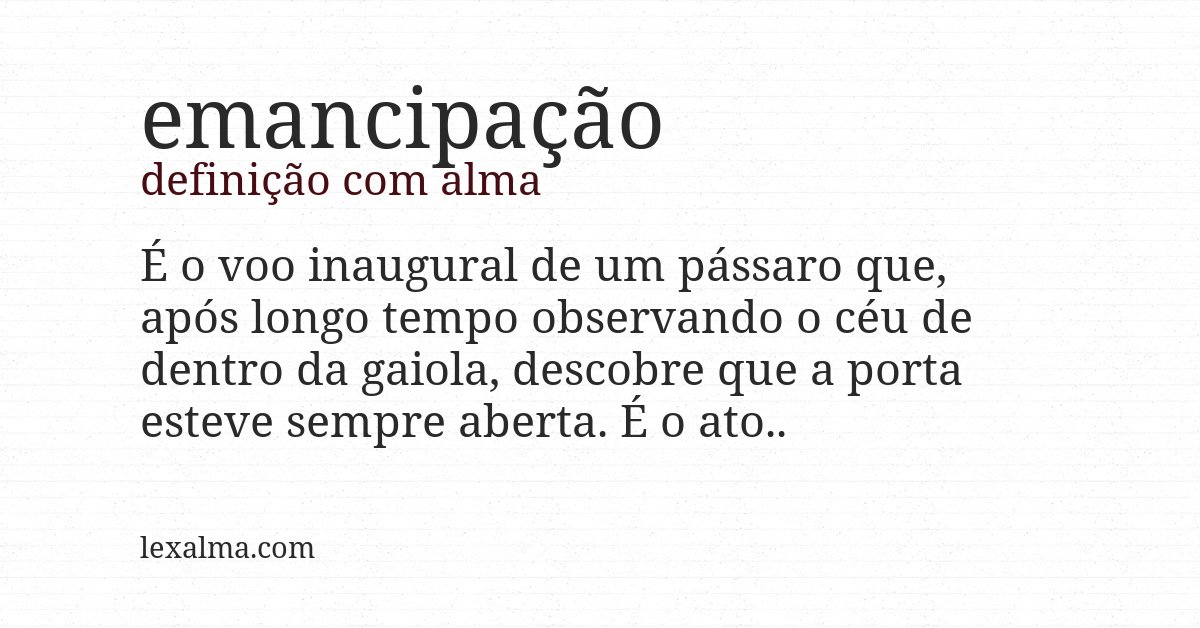 Definição com alma de emancipação