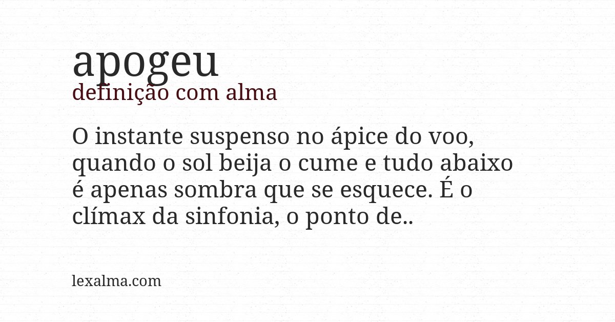 Definição com alma de apogeu