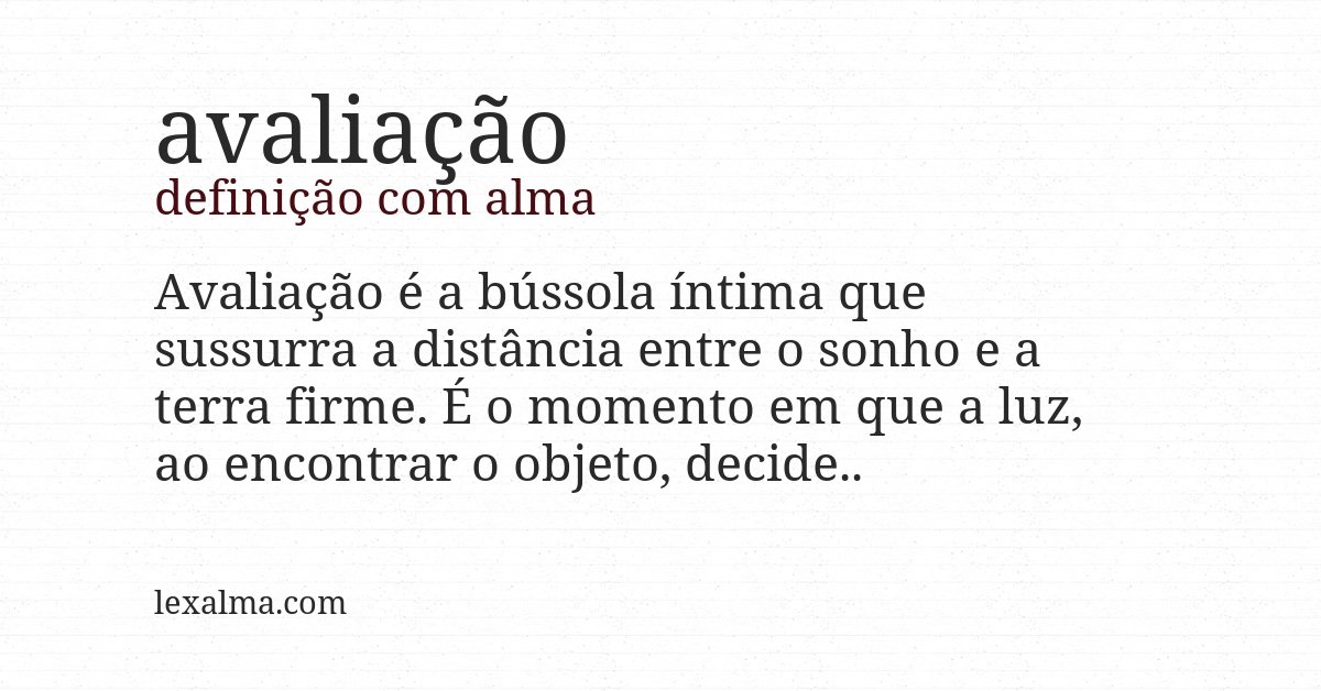 Definição com alma de avaliação