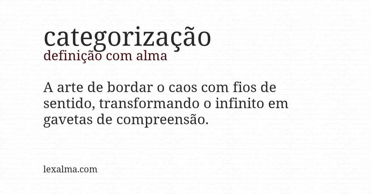 Definição com alma de categorização