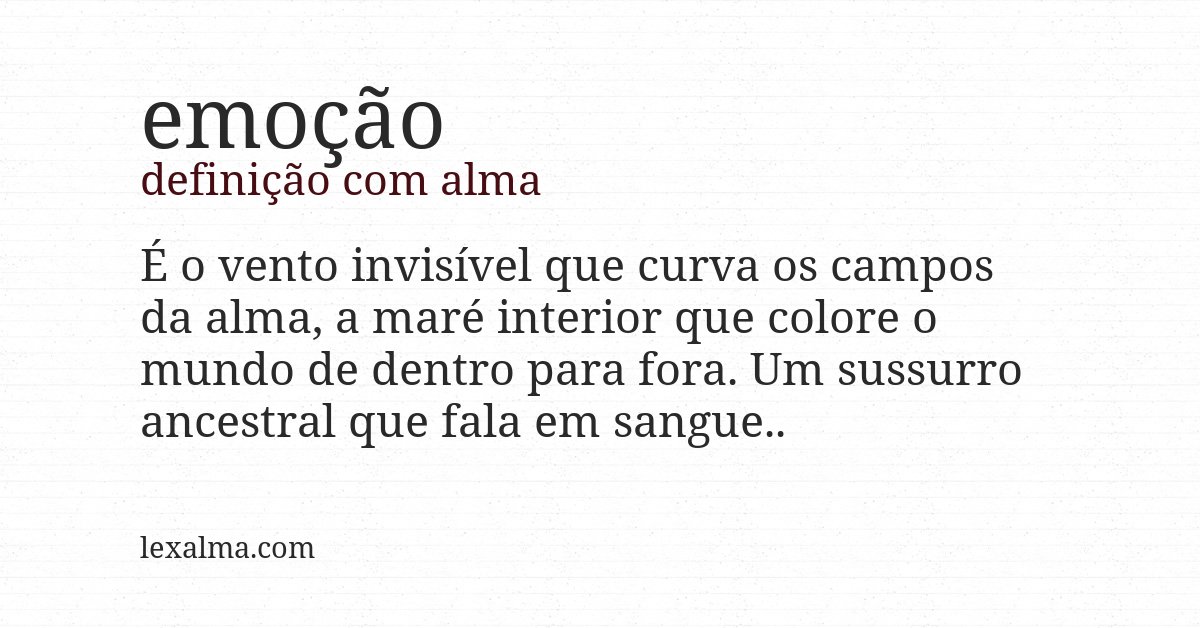 Definição com alma de emoção