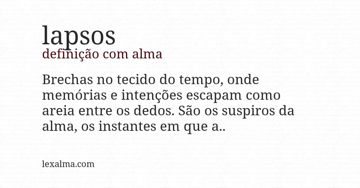 Definição com alma de lapsos