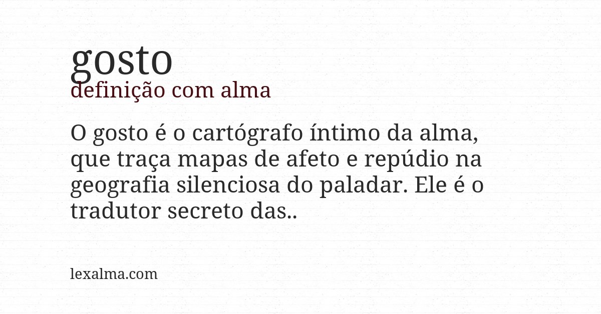 Definição com alma de gosto
