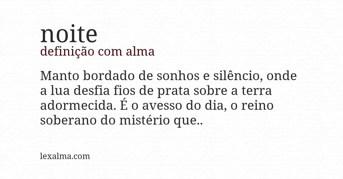 Definição com alma de noite