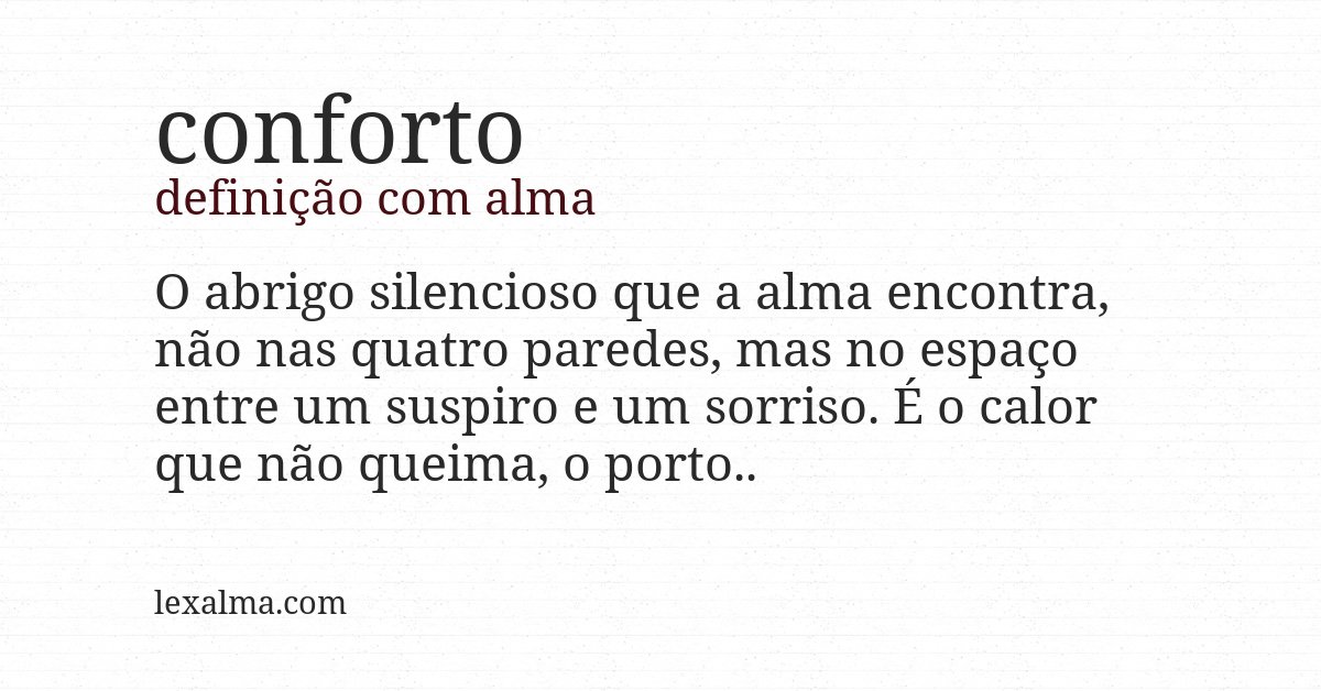 Definição com alma de conforto